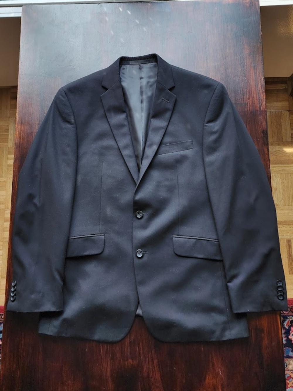 Kenneth Cole Reaction Black Blazer Men's 38S Tailored Sport Coat Two Button Jack